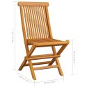VidaXL Krzesła ogrodowe, antracytowe poduszki, 4 szt., drewno tekowe