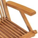 VidaXL Krzesła ogrodowe z zielonymi poduszkami, 2 szt., drewno tekowe