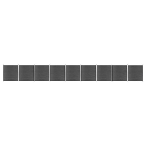 VidaXL Zestaw ogrodzeniowy z WPC, 1564x186 cm, czarny