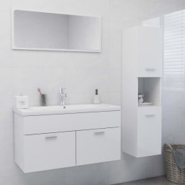 VidaXL Zestaw mebli łazienkowych, wysoki połysk, biały