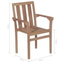 VidaXL Sztaplowane krzesła ogrodowe, 8 szt., lite drewno tekowe