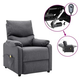 VidaXL Elektryczny fotel masujący, ciemnoszary, tkanina
