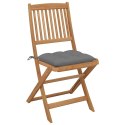 VidaXL Składane krzesła ogrodowe z poduszkami, 8 szt., drewno akacjowe