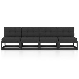 VidaXL 4-osobowa sofa ogrodowa z poduszkami, lite drewno sosnowe