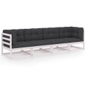 VidaXL 4-osobowa sofa ogrodowa z poduszkami, lite drewno sosnowe