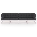 VidaXL 4-osobowa sofa ogrodowa z poduszkami, lite drewno sosnowe