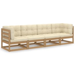 VidaXL 4-osobowa sofa ogrodowa z poduszkami, lite drewno sosnowe