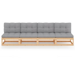 VidaXL 4-osobowa sofa ogrodowa z poduszkami, lite drewno sosnowe