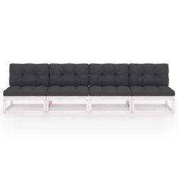 VidaXL 4-osobowa sofa ogrodowa z poduszkami, lite drewno sosnowe