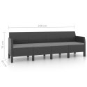 VidaXL 4-osobowa sofa ogrodowa z poduszkami, antracytowa, rattan PP