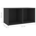 VidaXL Szafki TV, 2 szt., szare, 72x35x36,5 cm, płyta wiórowa