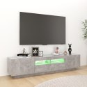 VidaXL Szafka TV z oświetleniem LED, szarość betonu, 180x35x40 cm