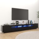 VidaXL Szafka pod TV z oświetleniem LED, czarna, 260x35x40 cm