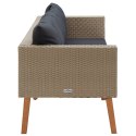 VidaXL 3-osobowa sofa ogrodowa z poduszkami, rattan PE, beż