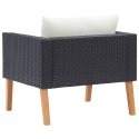 VidaXL Pojedyncza sofa ogrodowa z poduszkami, rattan PE, czarny