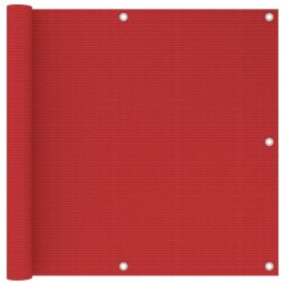 VidaXL Parawan balkonowy, czerwony, 90x500 cm, HDPE