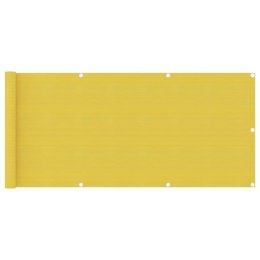 VidaXL Parawan balkonowy, żółty, 75x500 cm, HDPE