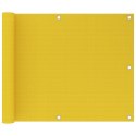 VidaXL Parawan balkonowy, żółty, 75x600 cm, HDPE