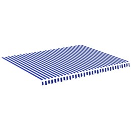 VidaXL Zapasowa tkanina na markizę, niebiesko-biała, 4,5x3,5 m