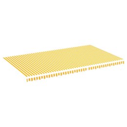 VidaXL Zapasowa tkanina na markizę, żółto-biała, 6x3,5 m