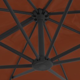 VidaXL Wiszący parasol na słupku aluminiowym, terakotowy, 400x300 cm