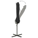 VidaXL Wiszący parasol z lampkami LED i słupkiem, czarny, 300 cm