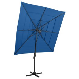 VidaXL 4-poziomowy parasol na aluminiowym słupku, niebieski 250x250 cm