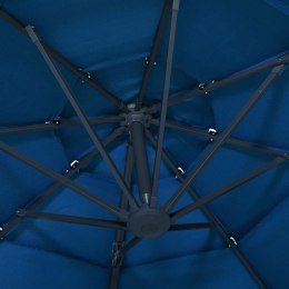 VidaXL 4-poziomowy parasol na aluminiowym słupku, niebieski, 3x3 m