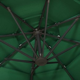 VidaXL 4-poziomowy parasol na aluminiowym słupku, zielony, 3x3 m