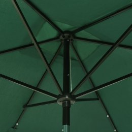 VidaXL Parasol ogrodowy z LED i stalowym słupkiem, zielony, 2x3 m