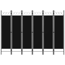 VidaXL Parawan 6-panelowy, czarny, 240 x 180 cm
