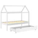 VidaXL Rama łóżka dziecięcego z szufladą, biała, sosnowa, 80x160 cm