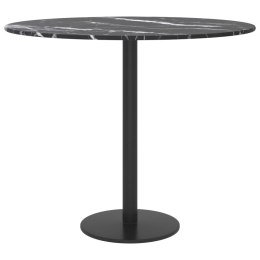 VidaXL Blat do stołu, czarny, 50x0,8 cm, szkło ze wzorem marmuru