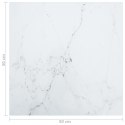VidaXL Blat stołu, biały, 50x50 cm, 6 mm, szkło ze wzorem marmuru