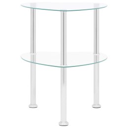 VidaXL 2-poziomowy stolik, 38x38x50 cm, przezroczyste szkło hartowane