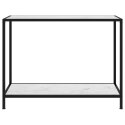 VidaXL Stolik konsolowy, biały, 100x35x75 cm, szkło hartowane