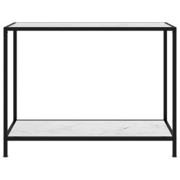 VidaXL Stolik konsolowy, biały, 100x35x75 cm, szkło hartowane