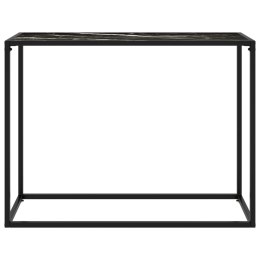 VidaXL Stolik konsolowy, czarny, 100x35x75 cm, szkło hartowane
