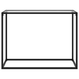 VidaXL Stolik konsolowy, przezroczysty, 100x35x75 cm, szkło hartowane