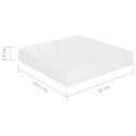 VidaXL Półki ścienne 2 szt., białe, wysoki połysk, 23x23,5x3,8 cm, MDF