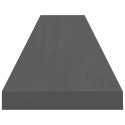 VidaXL Półki ścienne, 2 szt., wysoki połysk, szare, 120x23,5x3,8 cm