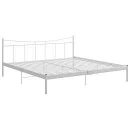 VidaXL Rama łóżka, biała, metalowa, 200 x 200 cm