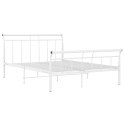 VidaXL Rama łóżka, biała, metalowa, 140 x 200 cm