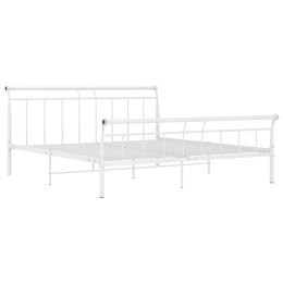 VidaXL Rama łóżka, biała, metalowa, 200 x 200 cm