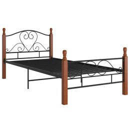 VidaXL Rama łóżka, czarna, metalowa, 100 x 200 cm