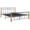 VidaXL Rama łóżka, metal i lite drewno dębowe, 160x200 cm