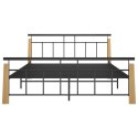 VidaXL Rama łóżka, metal i lite drewno dębowe, 160x200 cm