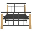 VidaXL Rama łóżka, metal i lite drewno dębowe, 90x200 cm