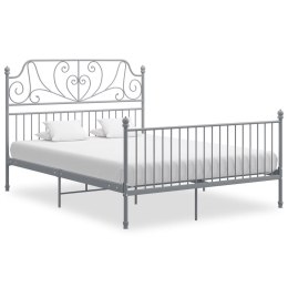 VidaXL Rama łóżka, szara, metalowa, 140 x 200 cm