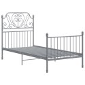 VidaXL Rama łóżka, szara, metalowa, 90x200 cm